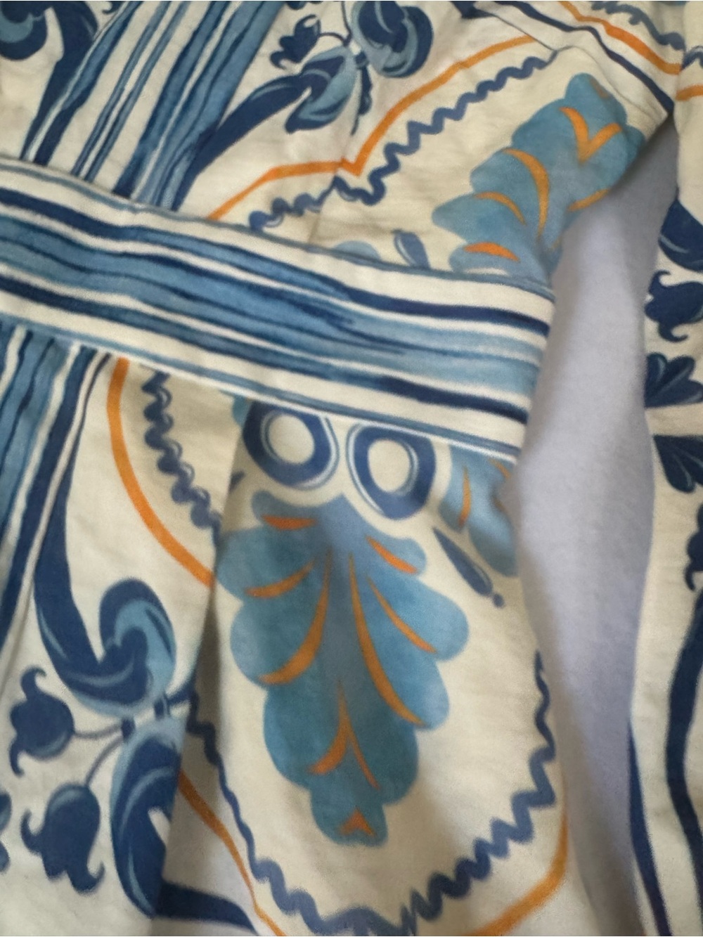 Finders Keepers Blue and White Patterned Long-Sleeve Mini Dress - Picture 5 of 16